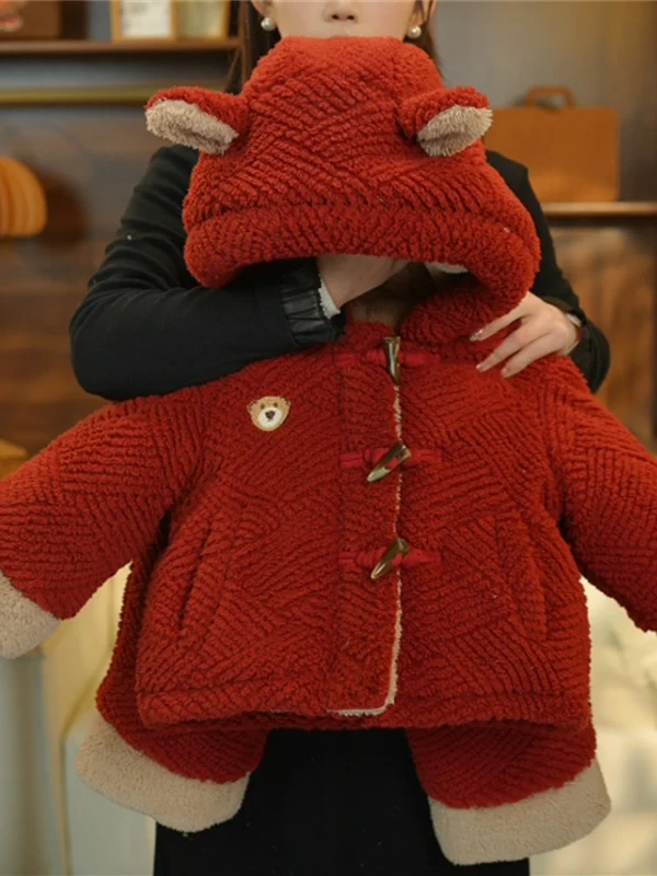 

Детский зимний комплект Thiened Fce, хлопковый комплект из джерси и брюк с капюшоном, теплая повседневная спортивная одежда для мальчиков и девочек, комплект из двух предметов