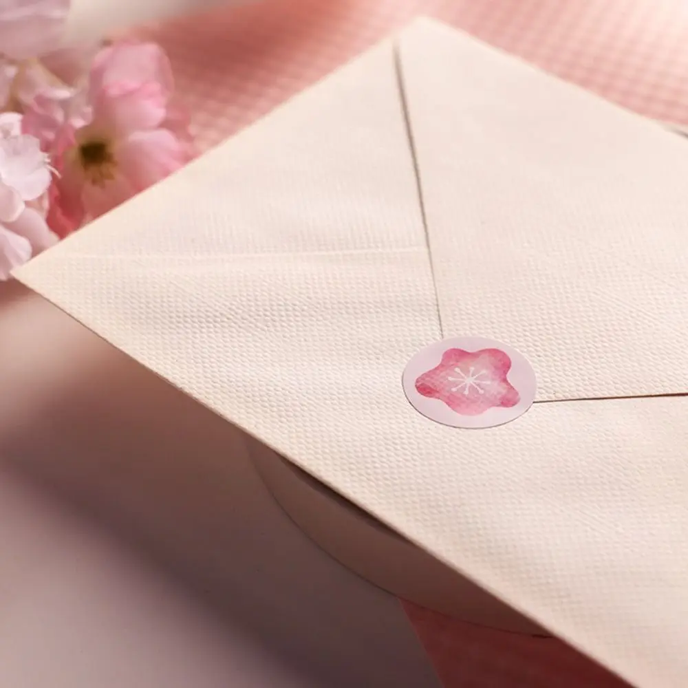 500pcs/roll Sticker Decor Cherry Blossom Sticker Self-adhesive Label Flower Sticker Handmade Crafts Sticker Stylish