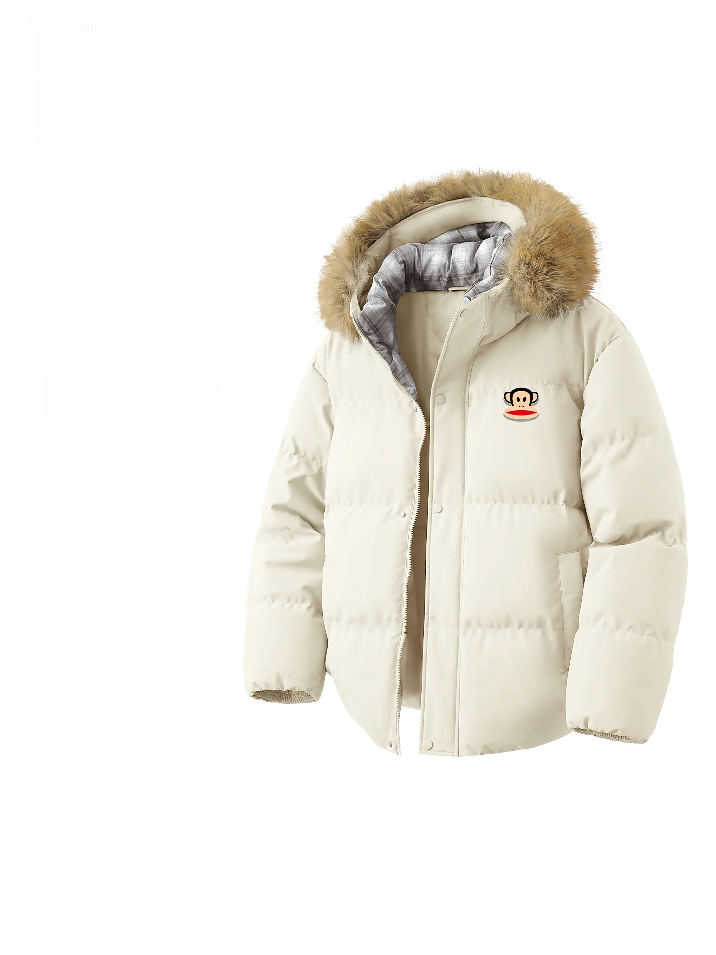 

Winter Thiened Hooded Cotton Jaet Men's Warm Casual Couple Outerwear Trendy Youth ular Polyester Fiber