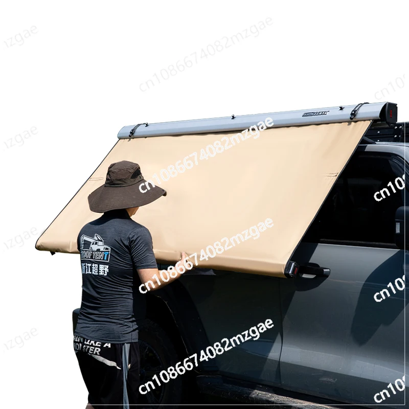 

Car Vinyl Canopy Aluminum Alloy Shell Side Tent with Light Awning Side Tent Sunscreen Rainproof Self-driving Tour