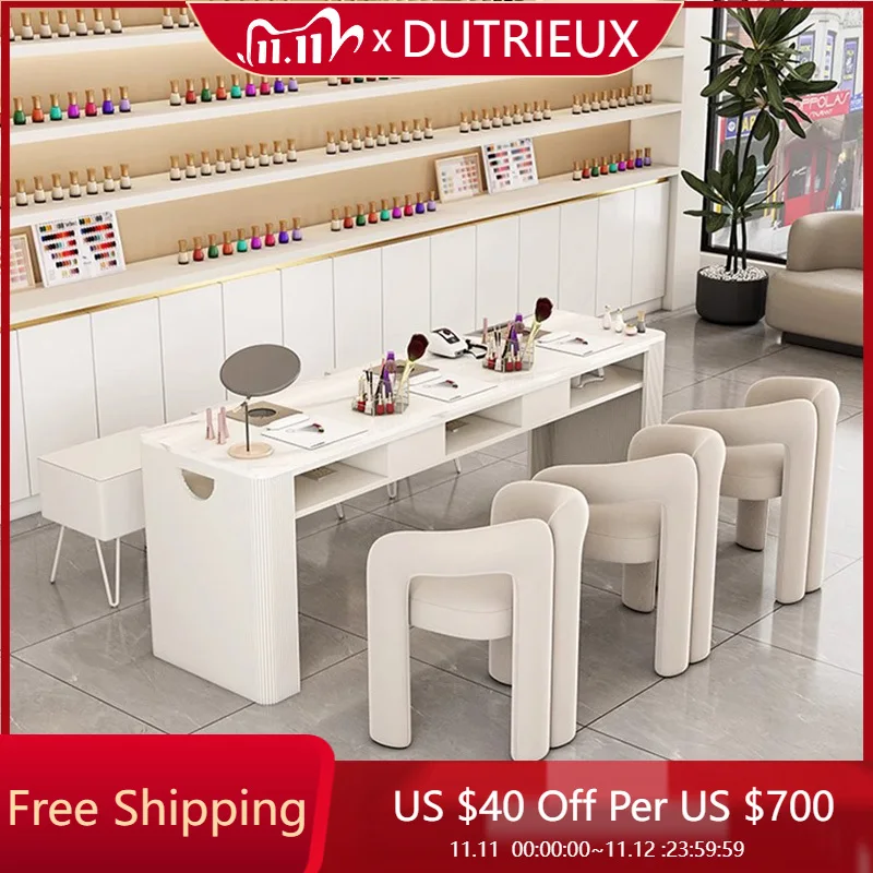 

Cleaning Drawer Nail Desk Nordic Modern Design Wooden Manicure Table High Quality Minimalist Tavolo Unghie Nails Salon Furniture