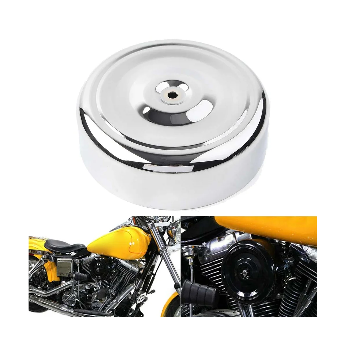 

Chrome 7Inch Round Ripple Air Cleaner Cover for Harley Touring Softail Dyna FL FX FXST FLST FXR XL FXD FLT 1971-1992