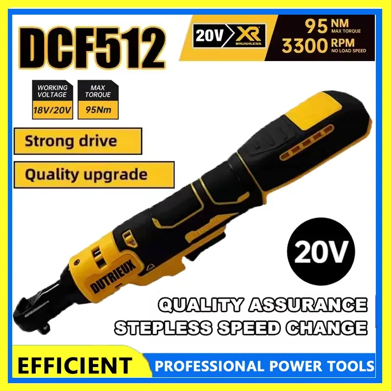 Fit DEWALT DCF512 1/2 Inch Brushless Ratchet Right Angle Wrench Cordless Driver LED Variable Speed Power Wrench 20V Power Tools
