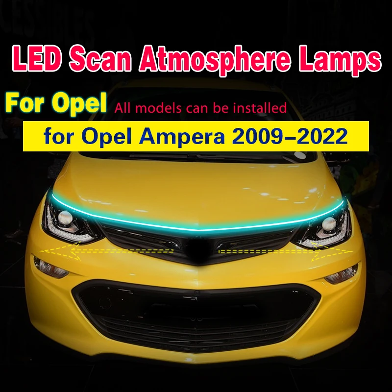 12V LED Flexible DRL Scan Starting Daytime Running Lights Strip Waterproof Light Headlight for Opel Ampera 2009-2022 Universal