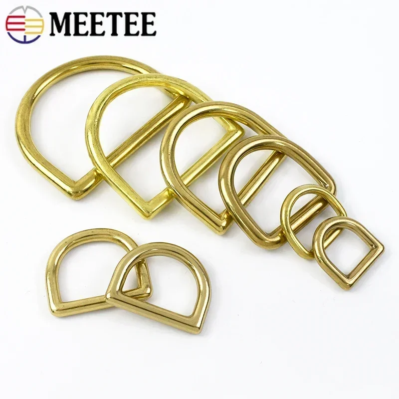 5/10Pcs 13-45mm D Ring Metal Buckles Bag Brass Rings Hook Oval Belt Buckle Strap Connecting Circle Clasp Carabiner Accessories