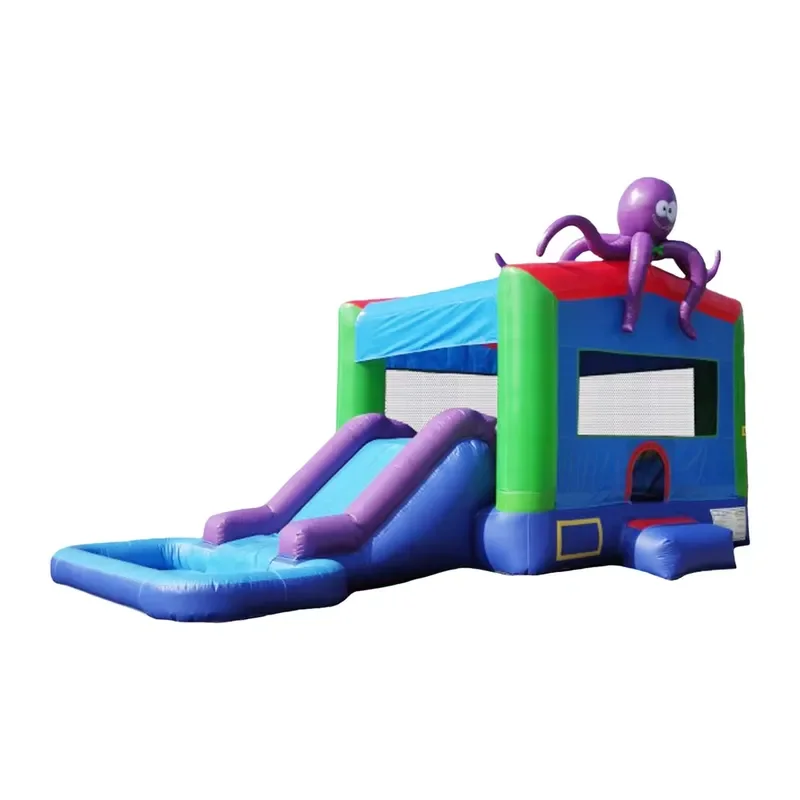 Vibrant Octopus Inflatable Bounce Combo Commercial Grade Bouncy Castle for Kids Outdoor Parties Amusement Park Events