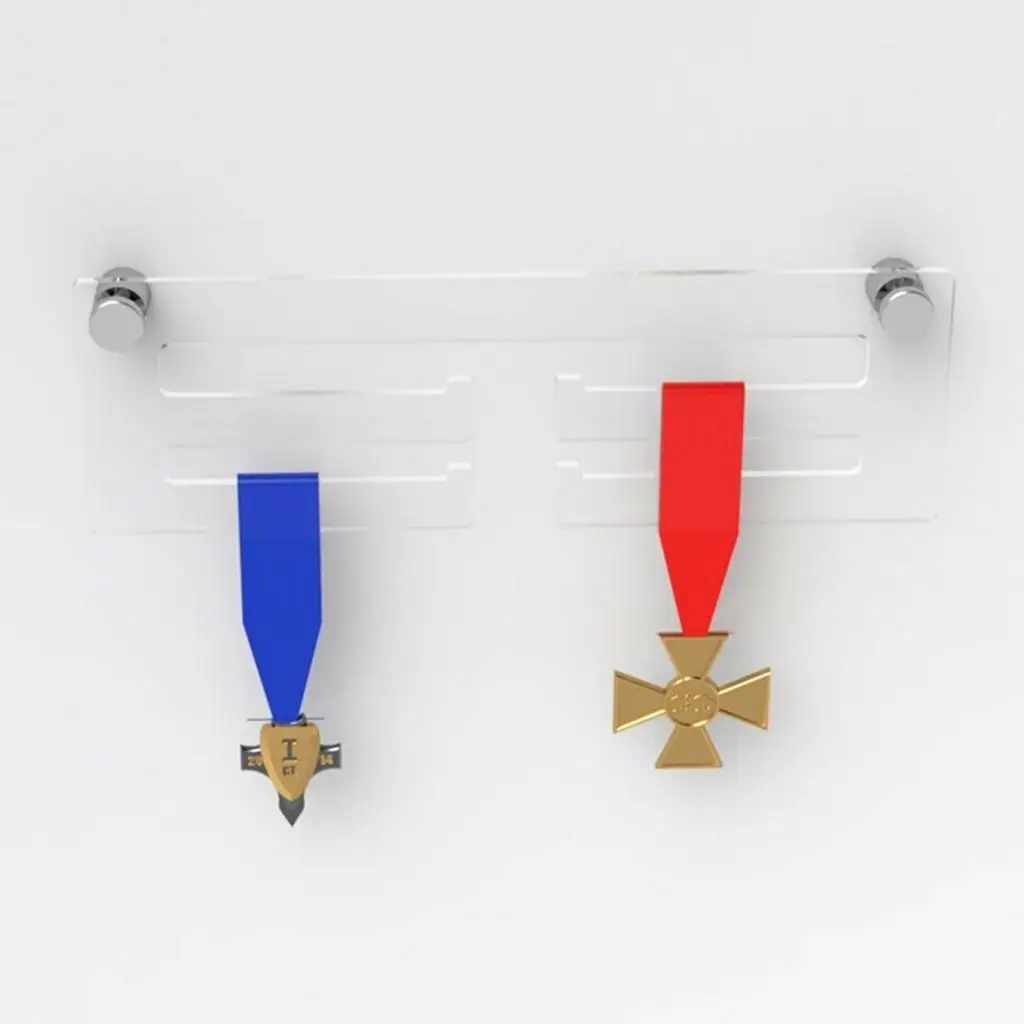 メダル ハンガー ホルダー ディスプレイ ラック 3 段 30x10cm 多くのメダルを収納可能 クリア