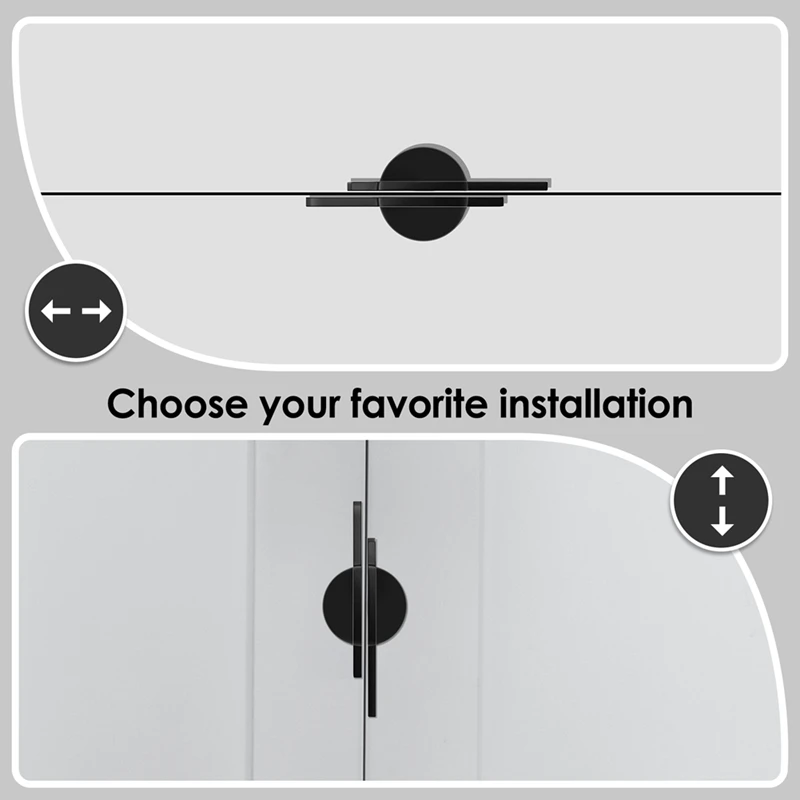 Pegangan kabinet ABNO-2, pegangan kabinet hitam setengah bundar, tarikan kabinet hitam Matte untuk lemari dan lemari 2-1/2 inci (64 Mm)