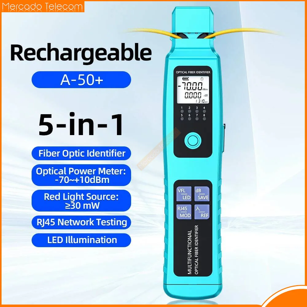 

Активный идентификатор оптического волокна A-50 Детектор тестера оптоволоконного кабеля -70 дБм-+10 дБм с VFL 30 МВт опционально с поиском проводов