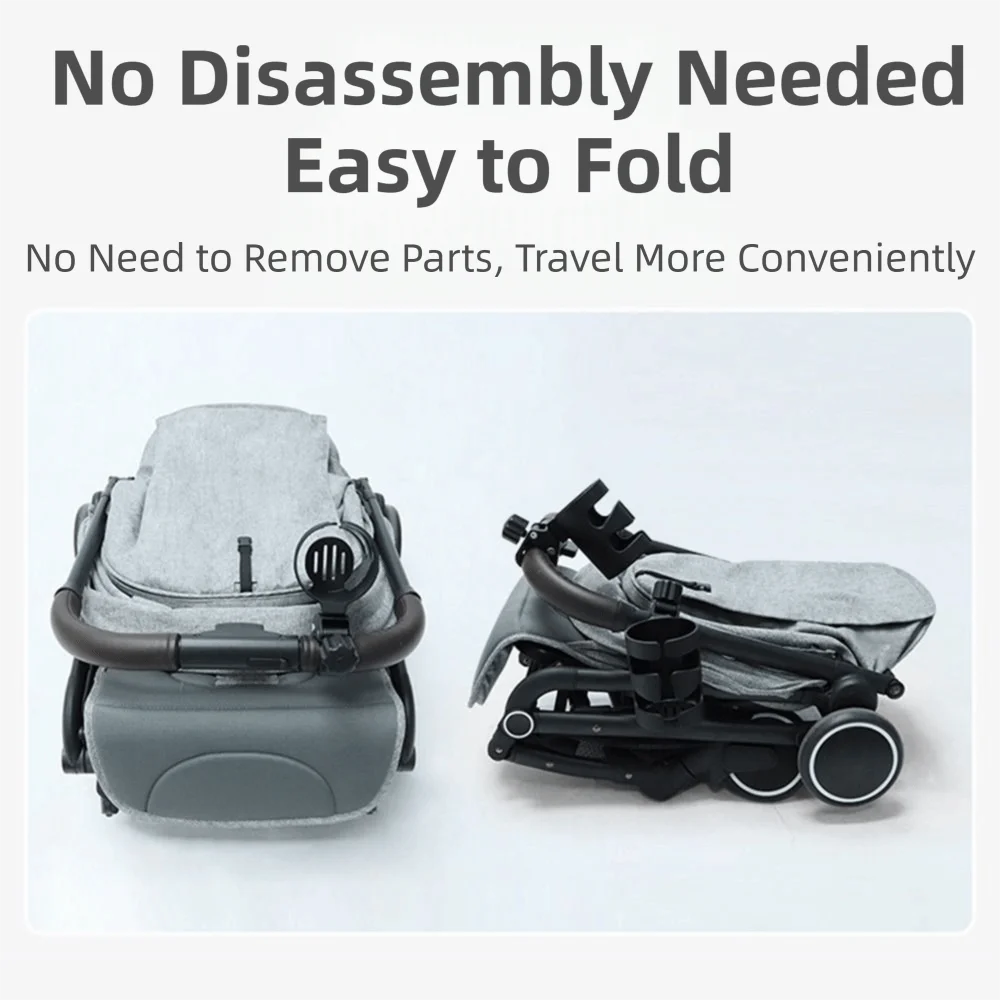 360° Rotatable Baby Stroller Cup Rack Tool-Free Install Anti-Slip Bicycle Water Bottle Holder Convenient Practical