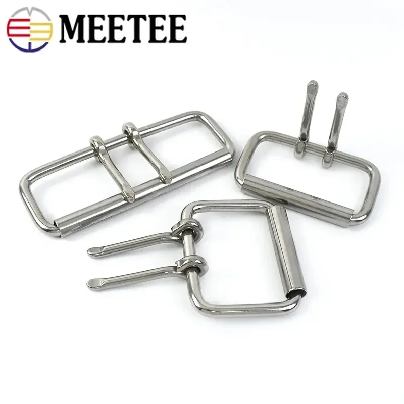 1/2/3Pcs Stainless Steel Belt Buckle for Men Double Needle Metal Pin Buckles Head Bag Webbing Clasp DIY Hardware Accessories