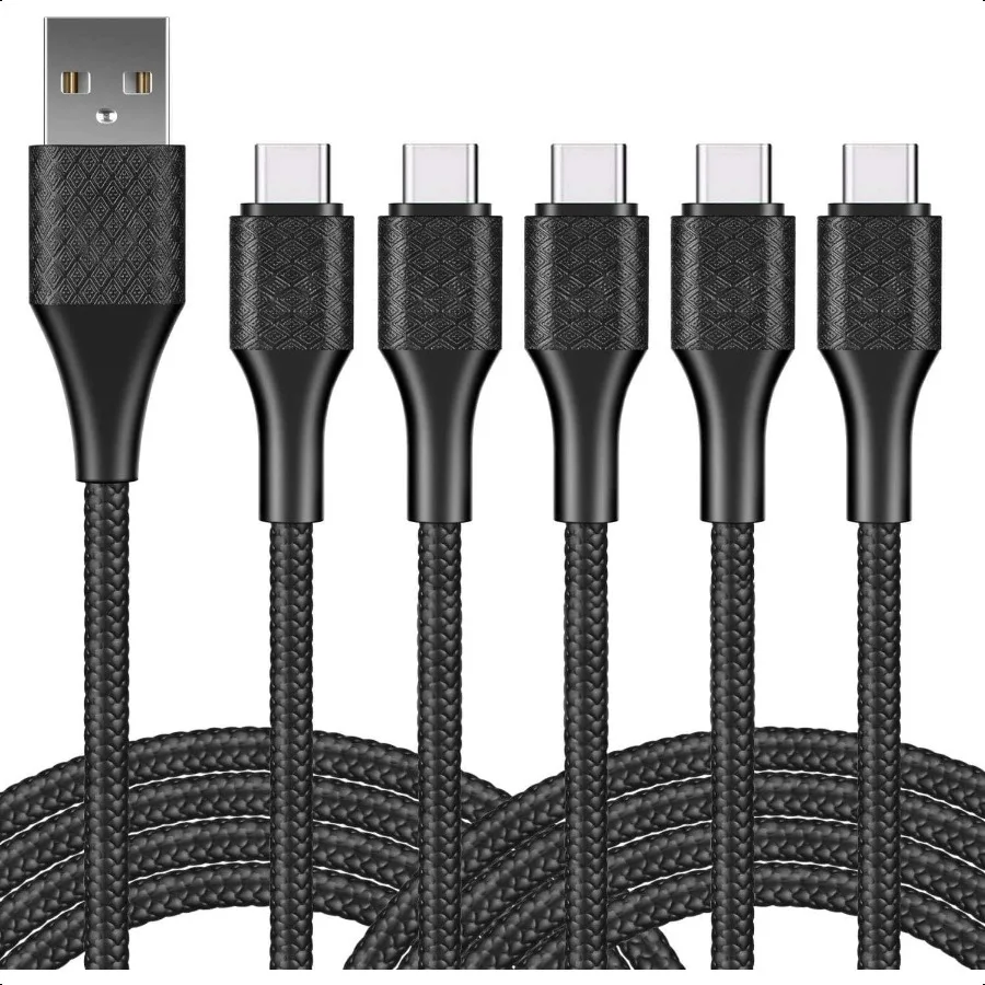 

Long USB Type C Charger Cable Fast Charging 6FT 5Pack Android USBA to USBC Fast Phone Charging Cord for Samsung Galaxy S20 S10