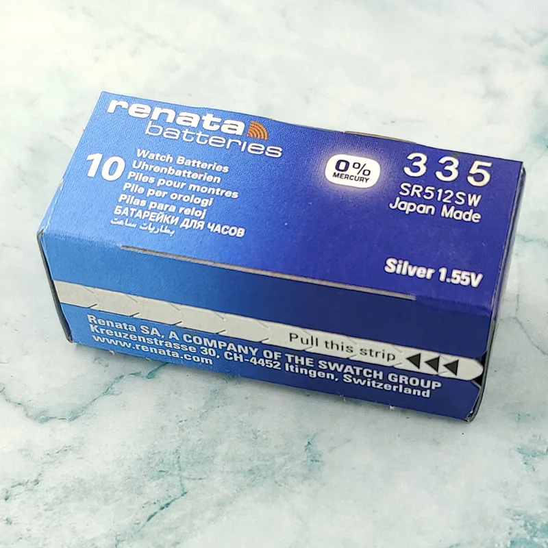 10Xrenata Silver Oxide Watch Battery 335 SR512SW 3351.55V  100% original brand renata 335 renata 512 battery