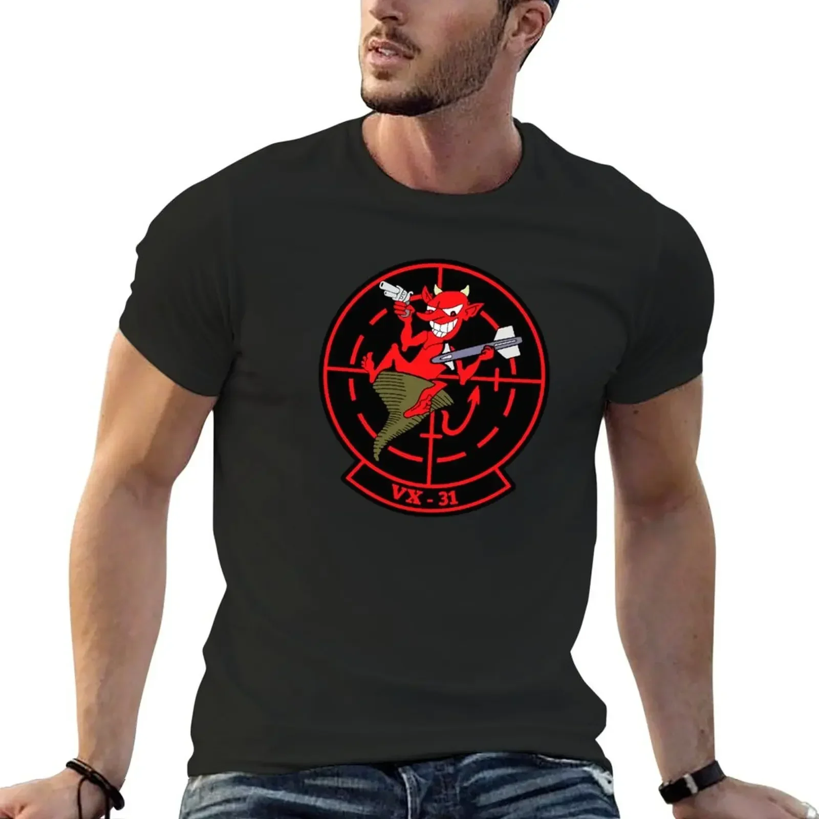 USN - VX-31 - Air Test and Evaluation Squadron - The Dust Devils Clean Style T-Shirt cute tops summer clothes mens t shirt