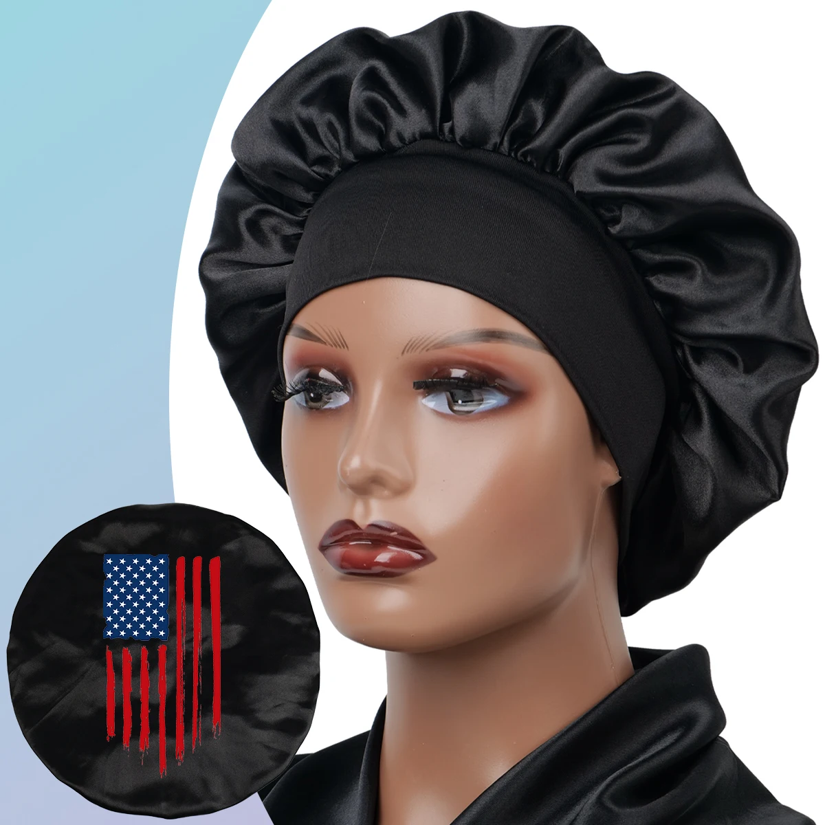 1PC Starry Night Print Single Layer Shower Cap & Sleeping Cap for Real Hair Wigs Protection Bonnet