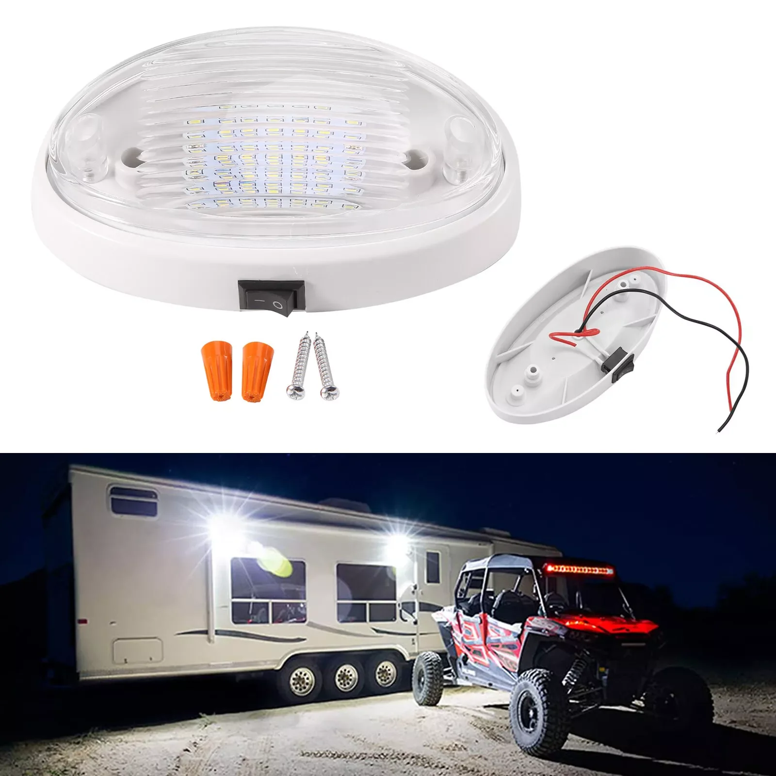 

12V Universal Car LED Light Signal Lamp With Switch For Caravan Motorhome Boat Awning Outdoor Lighting Car Lights Accessories