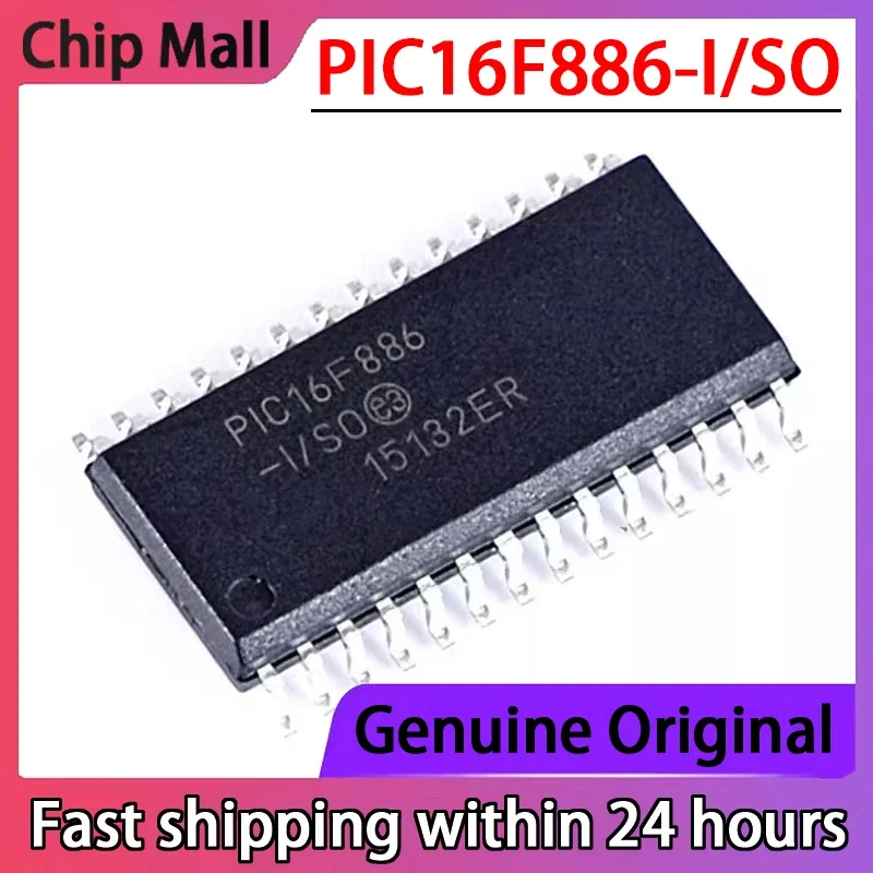 2PCS  PIC16F886-I/SO PIC16F886 SMD SOP-28 8 Micro 16 Bit 14KB Flash Memory