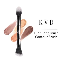KVD Makeup Brush 23 Double Head Powder Brush Soft Fiber Hair Elegant Black Handle Brand Makeup Brushes for Woman