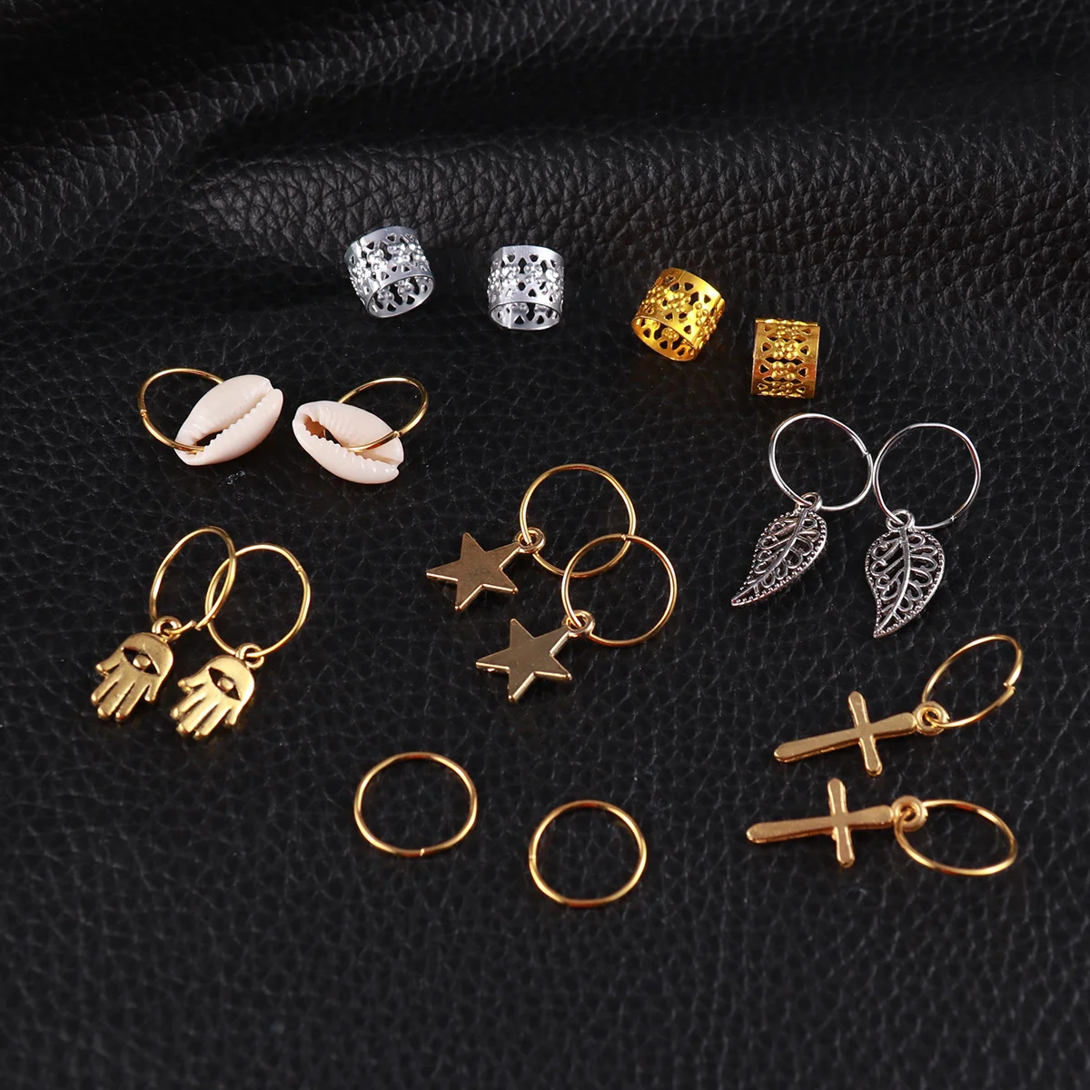 

150Pcs Hair Braid Jewelry Rings Copper Metal Dreadlock Cuffs Gold Silver Tone Hair Braids Festival Accessories