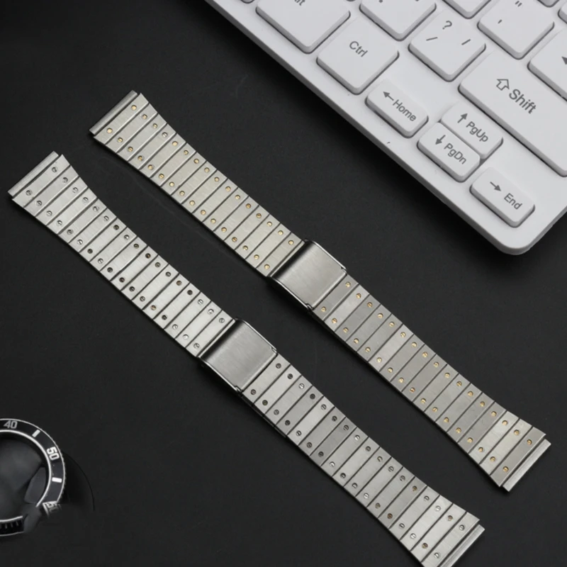 New For G-shock Casio Stainless Steel Small Square Watchband A158/A168/AE1200/1300 Student Precision Steel Watch Strap 18 Silver