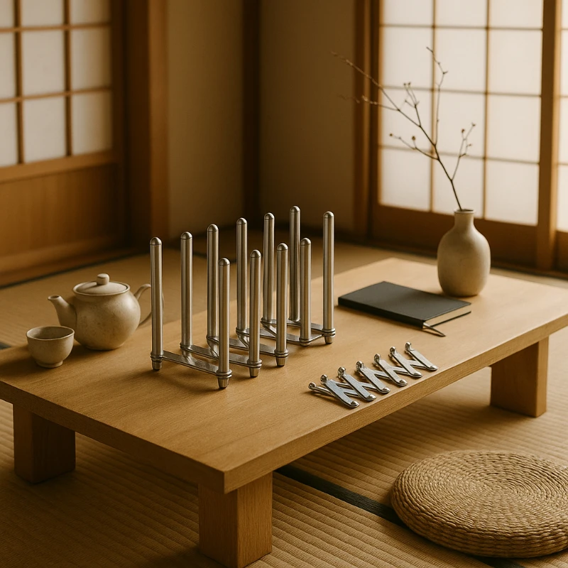 

Nordic Stainless Steel Pot Lid Organizer Adjustable Dish Rack Modern Kitchen Storage Shelf Countertop Holder Space Saver