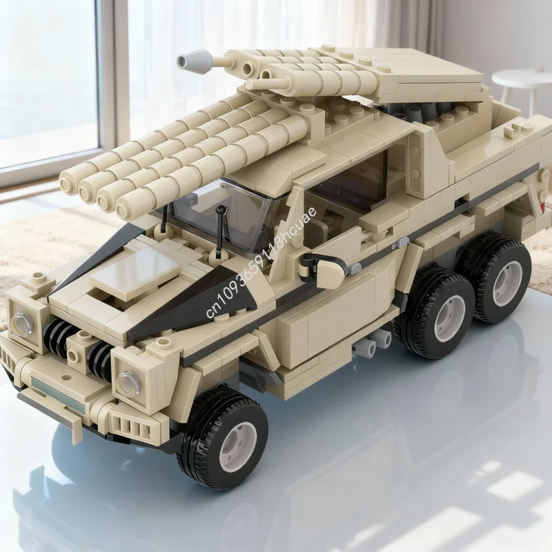 

670pcs MOC City Champions Military Mercedesesed Model Building Blocks Construction Christmas Gifts Toys Education Brick Kids