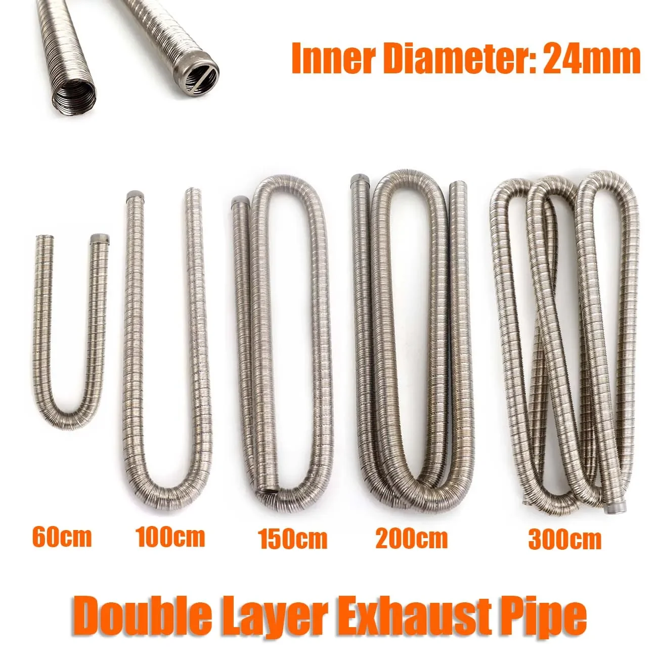 

Выхлопная труба из нержавеющей стали 60-300 см для дизельного отопителя, газовый вентиляционный шланг для автомобиля, каравана, кемпера