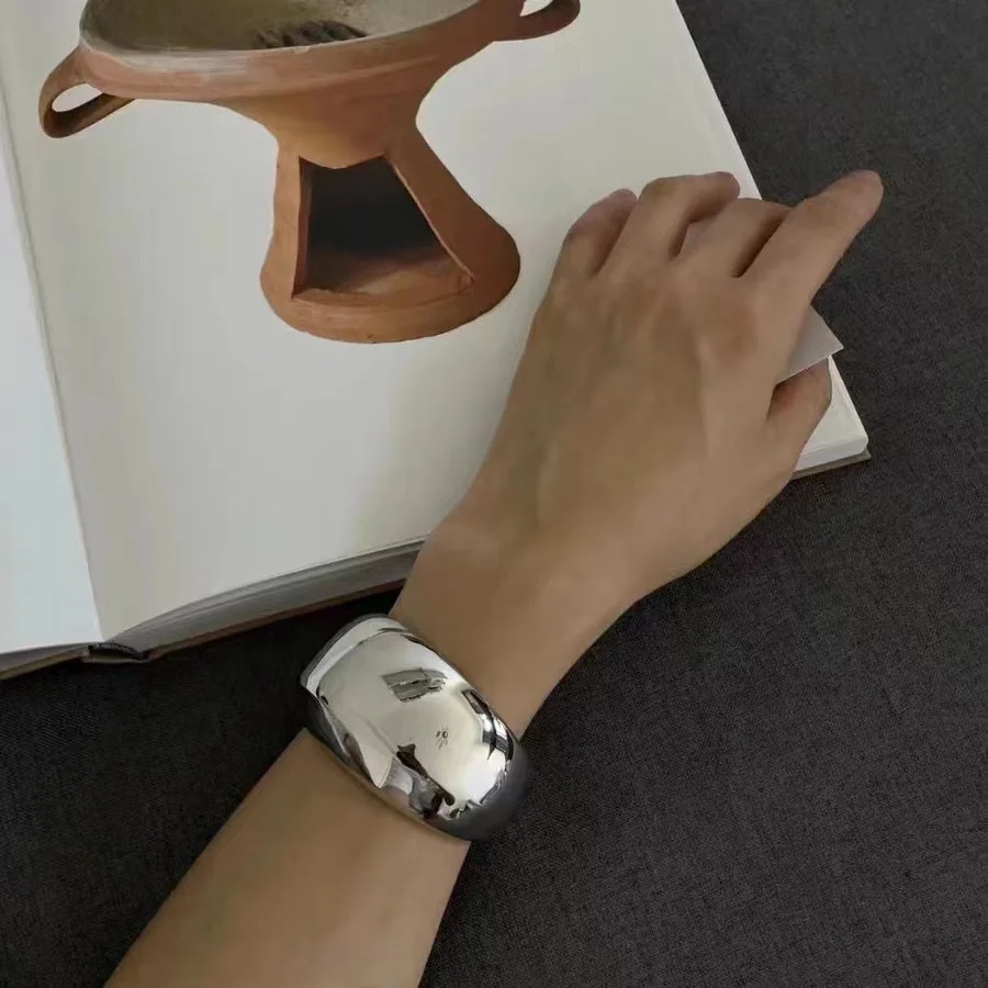 

Copper Wide Arc Smooth Finish Open Bangle, Unisex Niche Luxury Style Accessory.