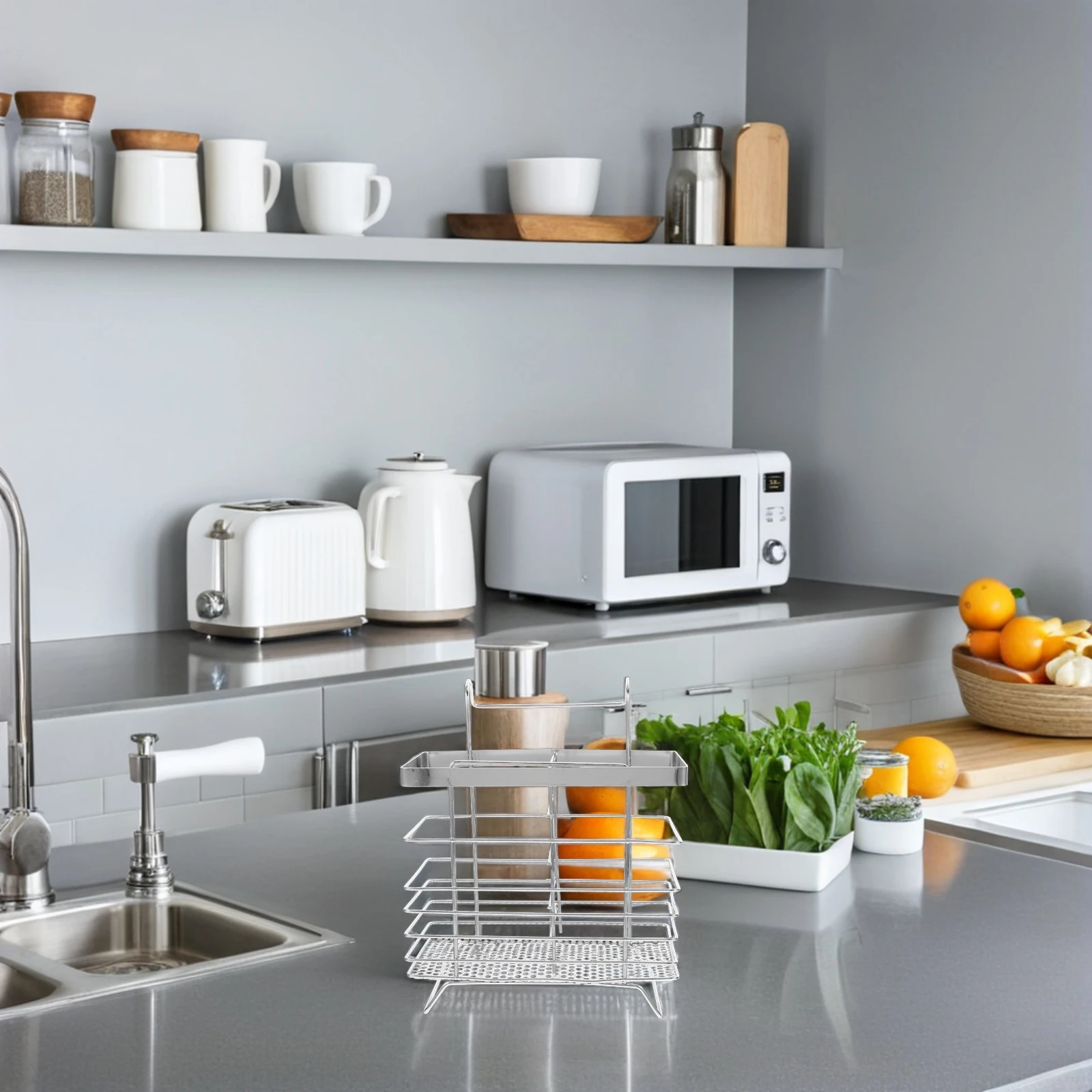 

Stainless Steel Chopstick Container Hanging Rack Draining Utensil Holder Space Saving Kitchen Cutlery Organizer Drying Rack