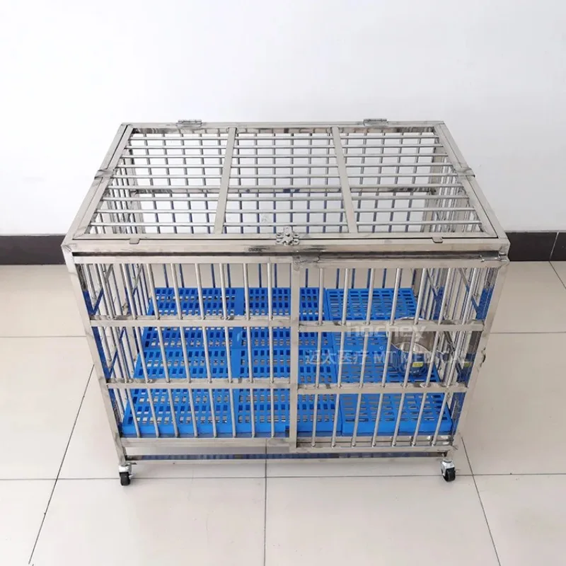 Heavy Duty Foldable Metal Dog Cage Kennel MT MEDICAL With 4 Wheels Factory Direct For Pet Dogs