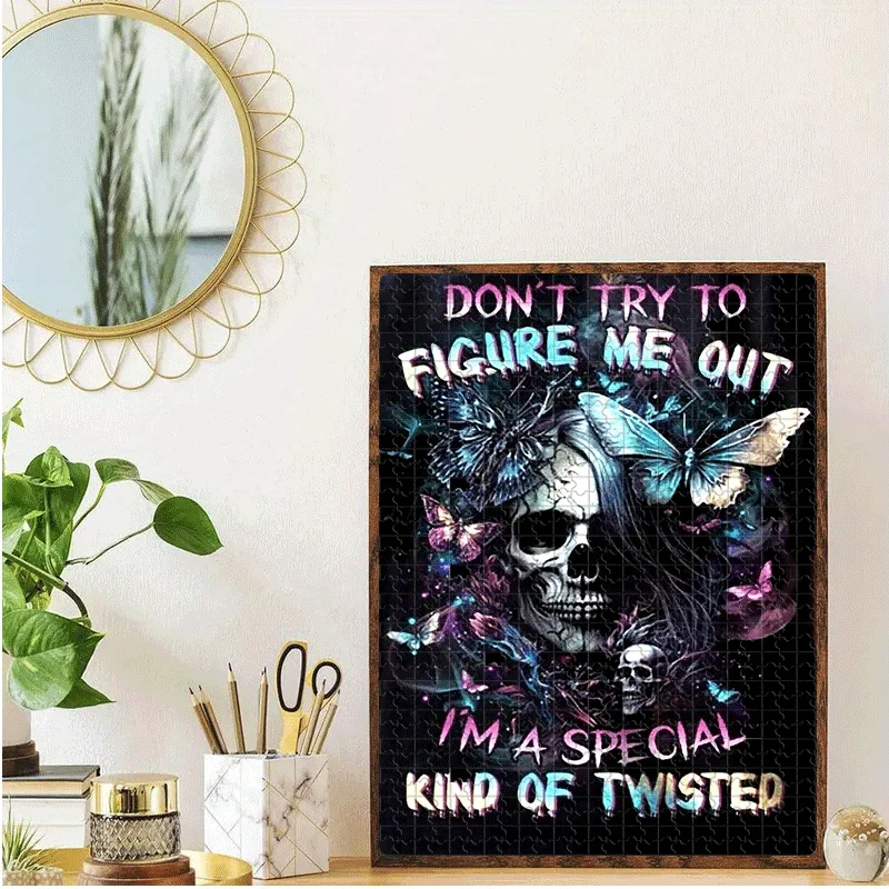 Farfalla e teschio: Twisted Self Puzzle 500 pezzi/1000 pezzi Puzzle per adulti - Gioco interattivo per famiglie, Sfida per compagni universitari, Br