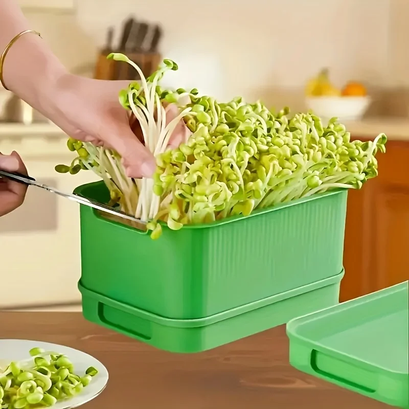 

1set Bean Sprouts Seed Germination Tray Durable Hydroponics Seedling Tray Stacked Structure Seedling Pot Gardening Accessories