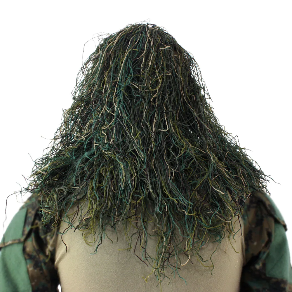 Outdoor Adult Hunting Ghillie Hood Camouflage Head Cover for Ghillie Suit Mosquito Net Hood Bird Watching Photography Mask