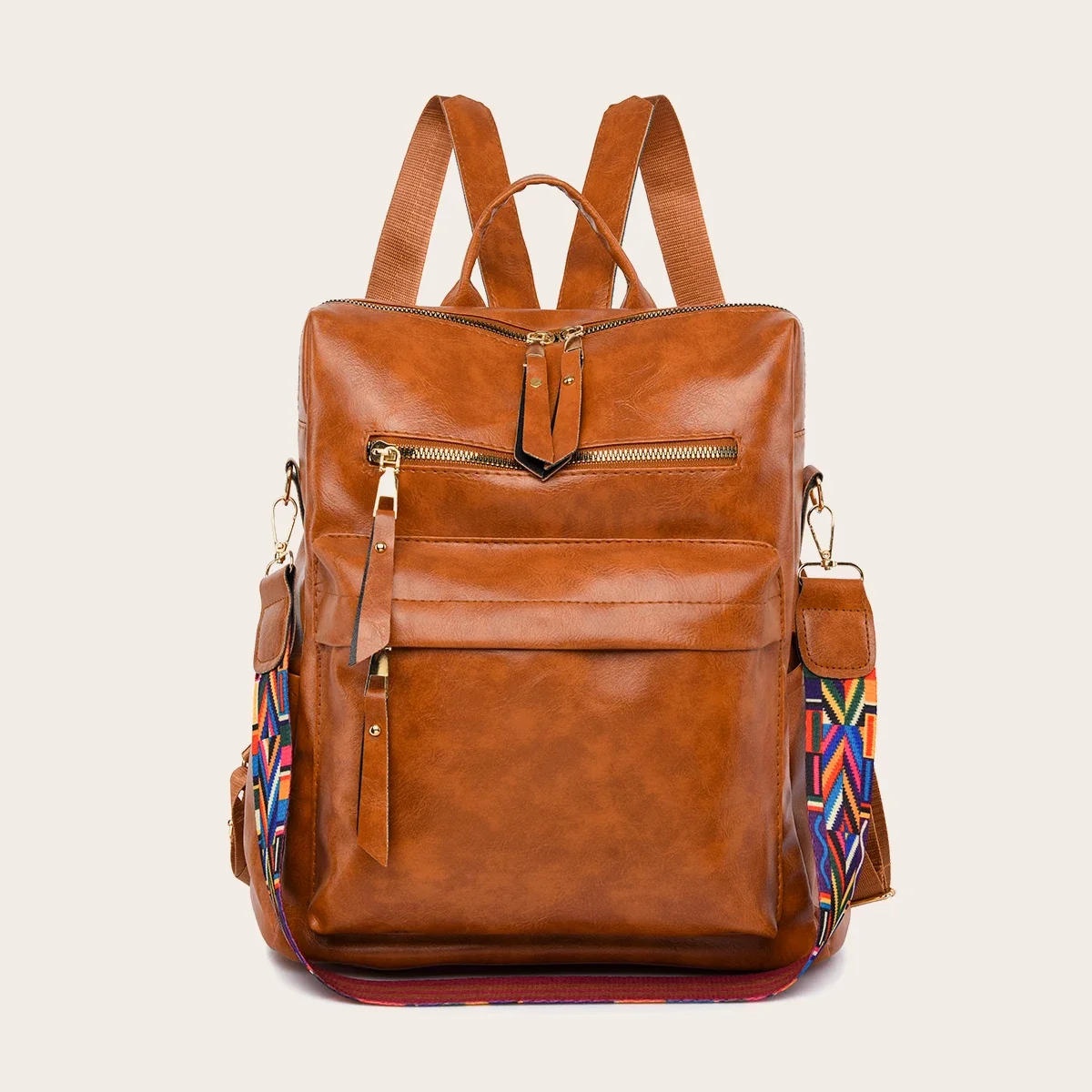 Women Backpack High Quality Oil Wax Leather Backpack Multifunction Shoulder Bags School Bags for Teenager Girls Bagpack Mochila
