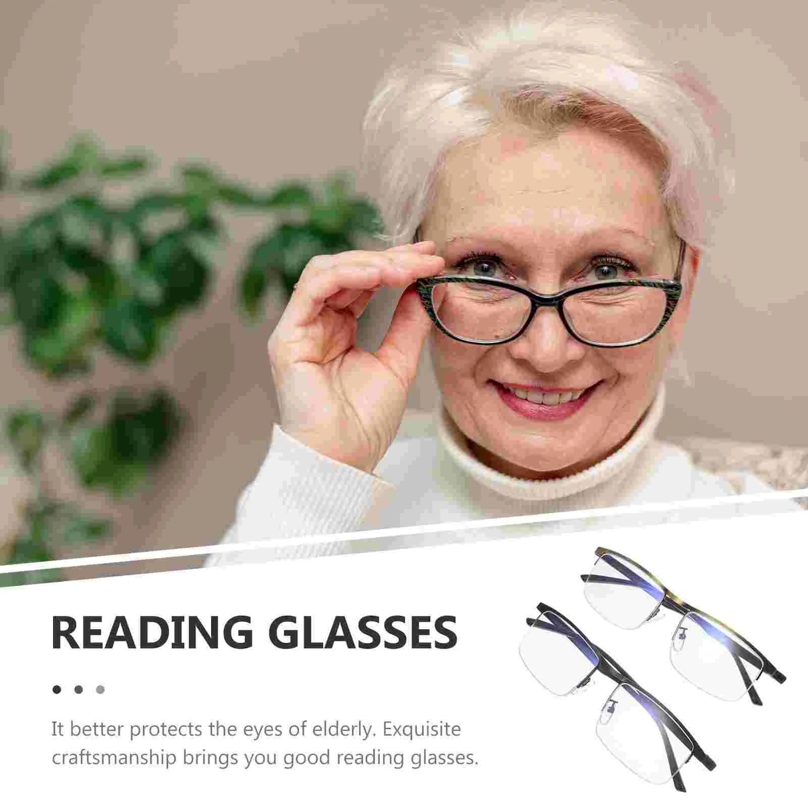 2 Pcs Fashion Auto Reading Glasses Elderly Men's Professional Magnifying Eyeglass