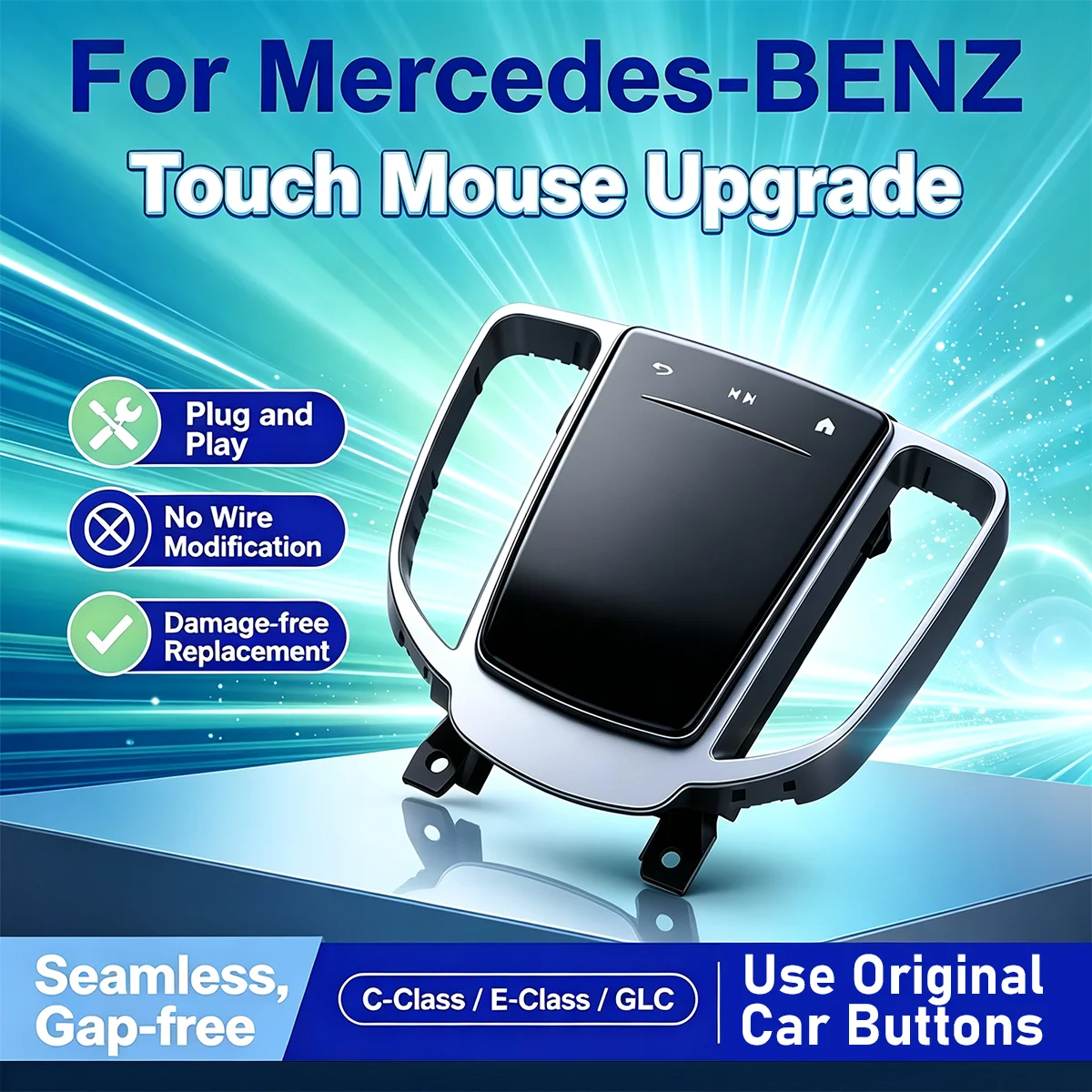Image of Für Mercedes Benz C-Klasse GLC G E-Klasse 2015-2019 1 Stück Auto-Multimedia-Touch-Mauspad Steuerschalter Neue Upgrade-Auto-Monitor-Zubehörteile