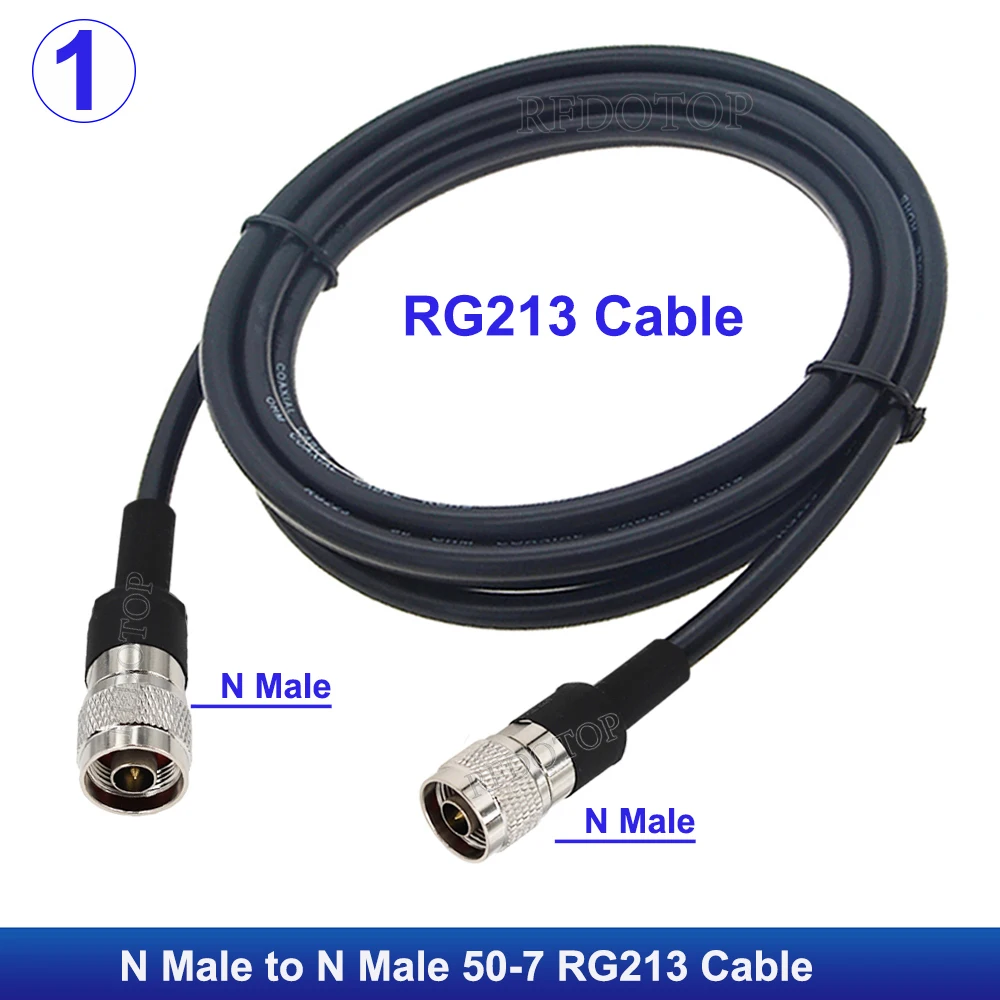 1Pcs RG213 Cable N Male to N Male/Female Connector 50-7 Low Loss Pigtail Extension Jumper for CB Radio Ham Radio FM Transmitter