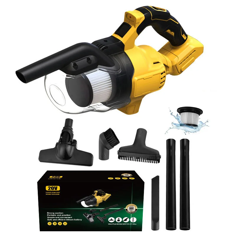 Cordless Vacuum Cleaner for Dewalt 20V MAX Battery 100AW Suction HEPA | Handheld Vacuum Cleaner for Home Car Hardwood Floor Carpet Portable Washable Filter Crevice Brush Floor Nozzles(No Battery)