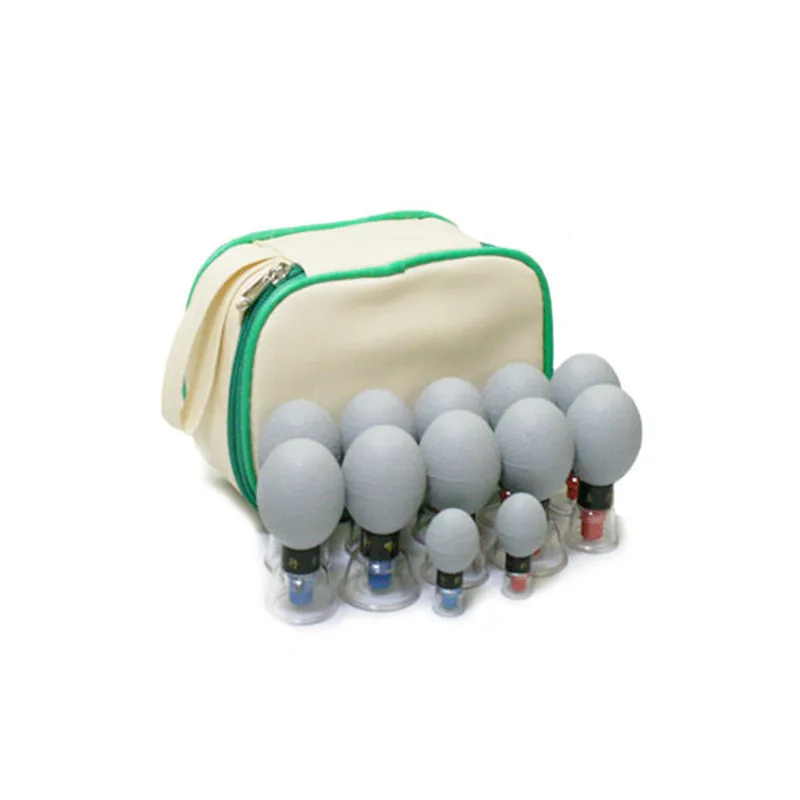 12pcs Suction Cups TCM Magnetic Pulse Acupressure Therapy Vacuum Cupping Set Relax Sore Back Body Massager Scraping Cans fast sh