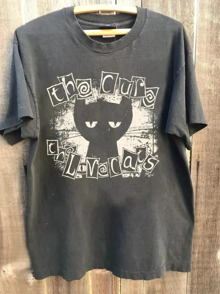 Summer Women's Vintage The Cure Rock Band T Shirt Cotton and Breathable Short Sleeve Streetwear Casual
