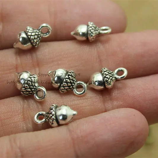 60pcs Antique color Metal Alloy 7*13mm Lovely Christmas Pineal Vintage Pendant Charms Jewelry Components Findings