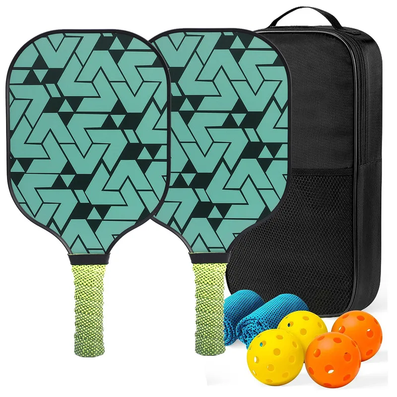 

Fiberglass Racket 2 Rackets 4 Balls 2 Towels 1 Bag Lighing Honeycomb Board Outdoor Sports Carbon Pickleball Paddle