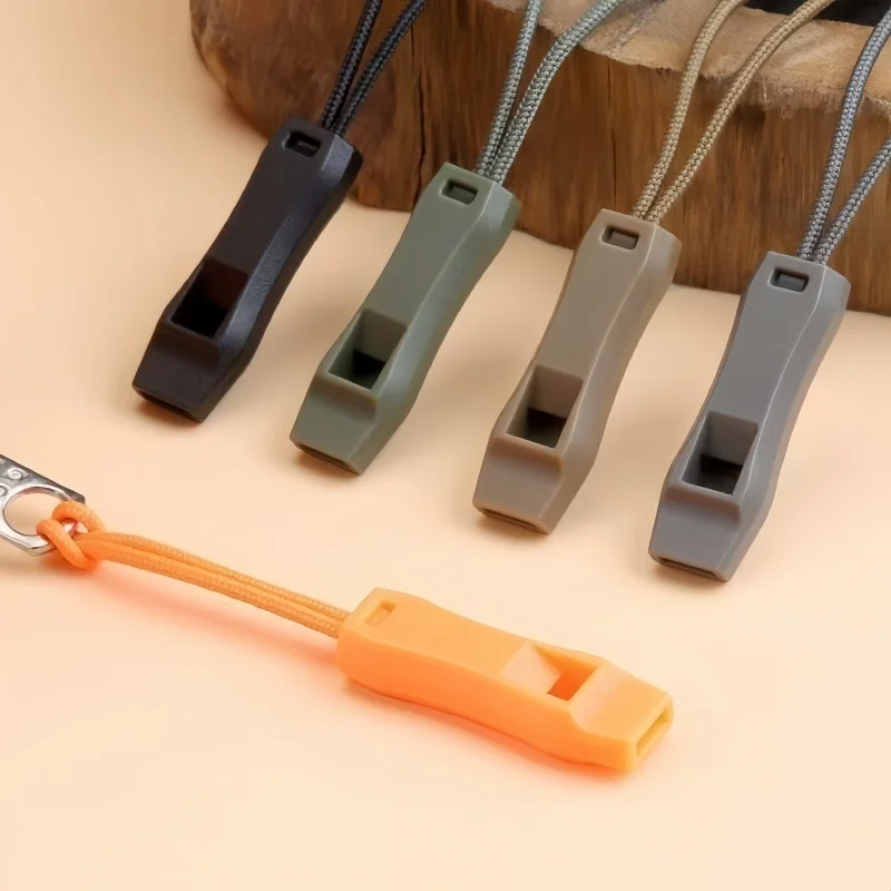 5pcs Mixed Color Emergency Whistle Rope, Outdoor Safety Whistle Lanyard for Camping Hiking Backpack Jacket Zipper Pull