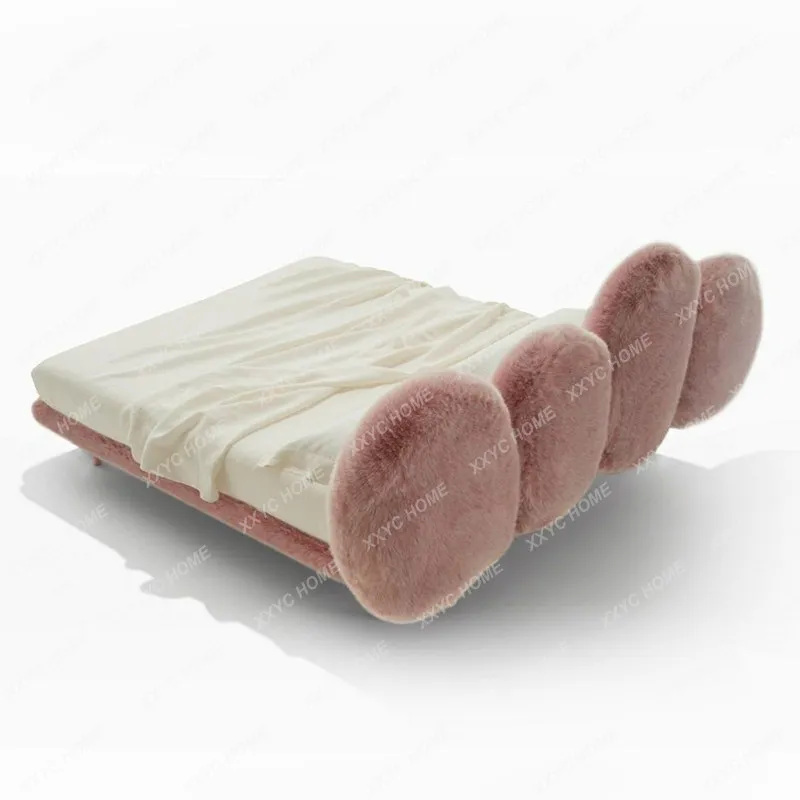 A Internet celebrity princess light luxury double bed modern minimalist style  1.8 meters fluff bed