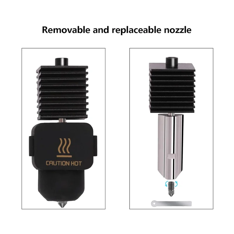 

НОВЫЙ-2 шт. A1 Mini Upgrade Hotend Kit, комплект нагревательных блоков с печатающей головкой 3D-принтера Hot End с насадкой из закаленной стали 0,4 мм