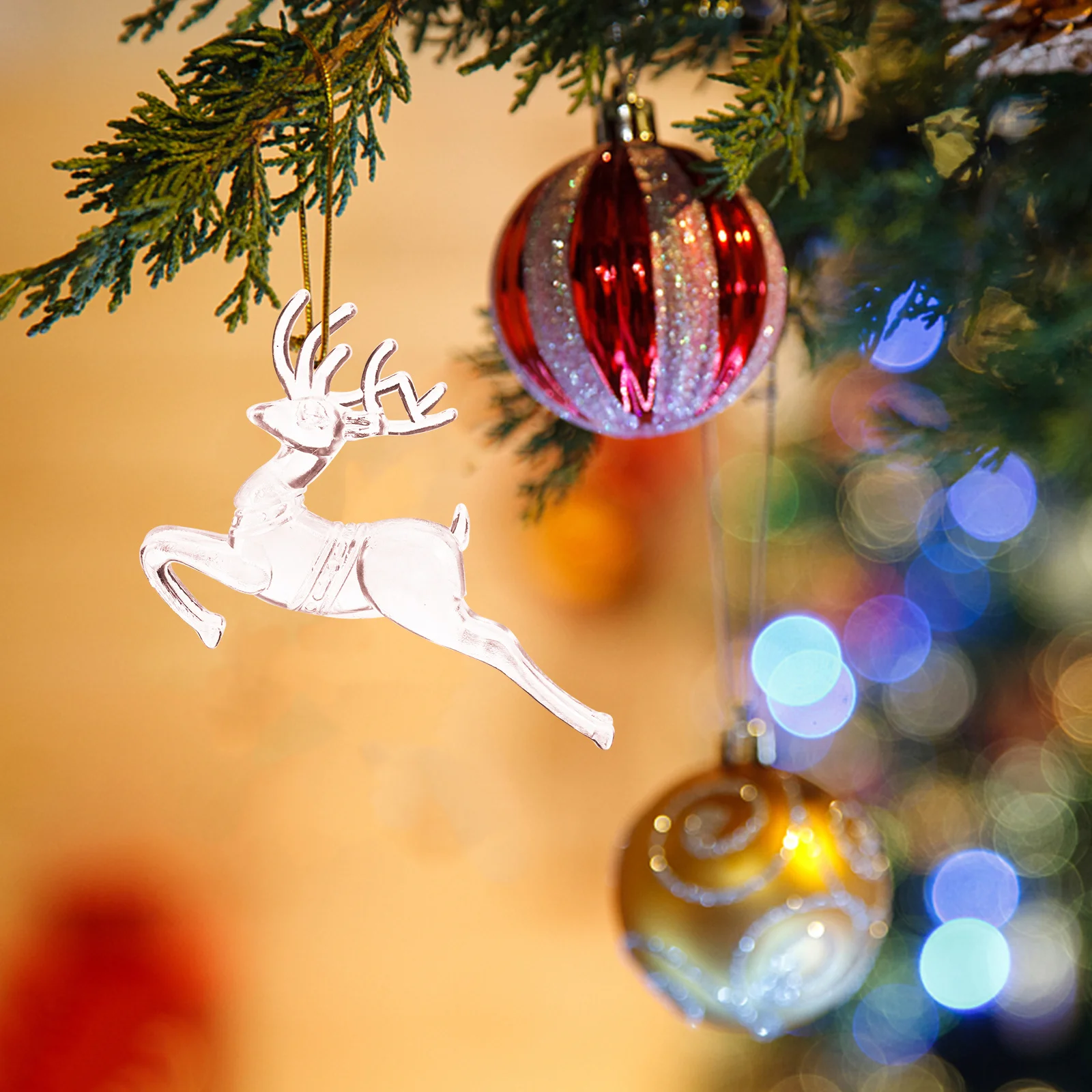 

3Pcs Christmas Elk Pendant Xmas Decor Christmas Tree Ornament Holiday Decoration Reusable Eco Friendly Elk Adornment