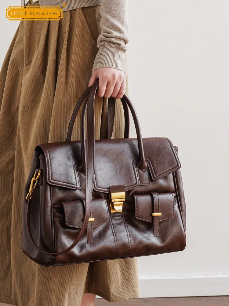 

Vintage Office Ladies Work Large Capacity Messenger Bag Pu Leather Totes Handbag Women Briefcase Sling Shoulder Crossbody Bags