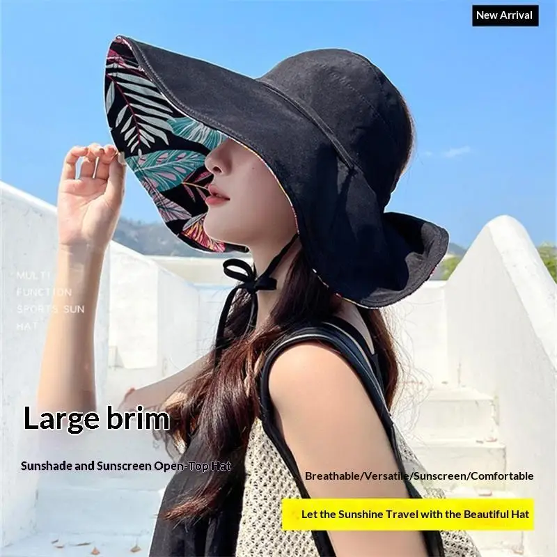 Double-sided Reversible Sun Hat Waterproof Windproof Breathable Wide Brim Cap for Hiking Climbing Summer Outdoor Use