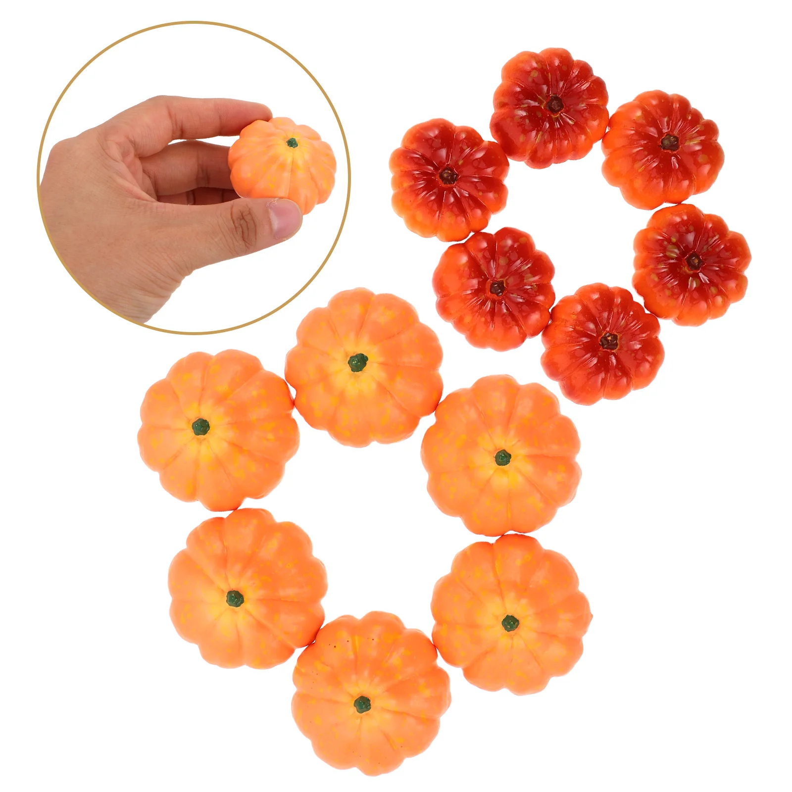 

12 Pcs Mini Pumpkin Ornaments Artificial Pumpkins Craft Decorative Halloween Faux Fake for Decorating Small Crafts
