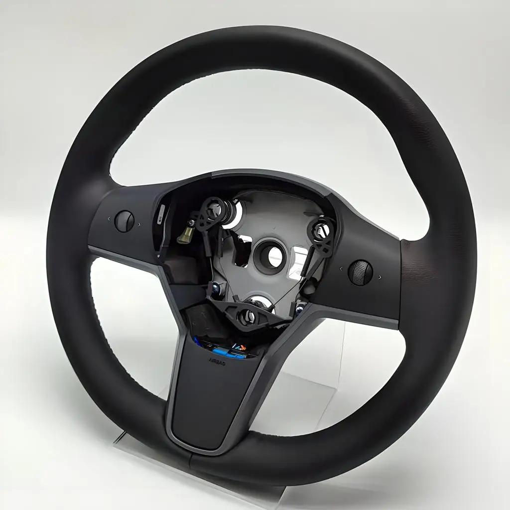 พวงมาลัยหุ้มหนังแบบมีระบบทำความร้อน รุ่น 1490214-00-B สำหรับรถยนต์ Model 3 และ Model Y ปี 2017-2023